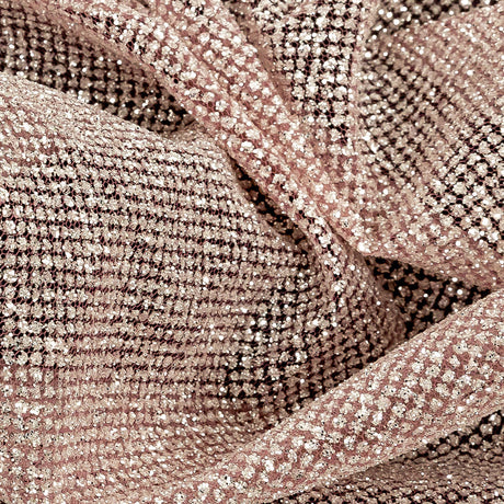 Tulle with Metallic Platinum Glitter - Dark Dusty Rose - Platina Collection