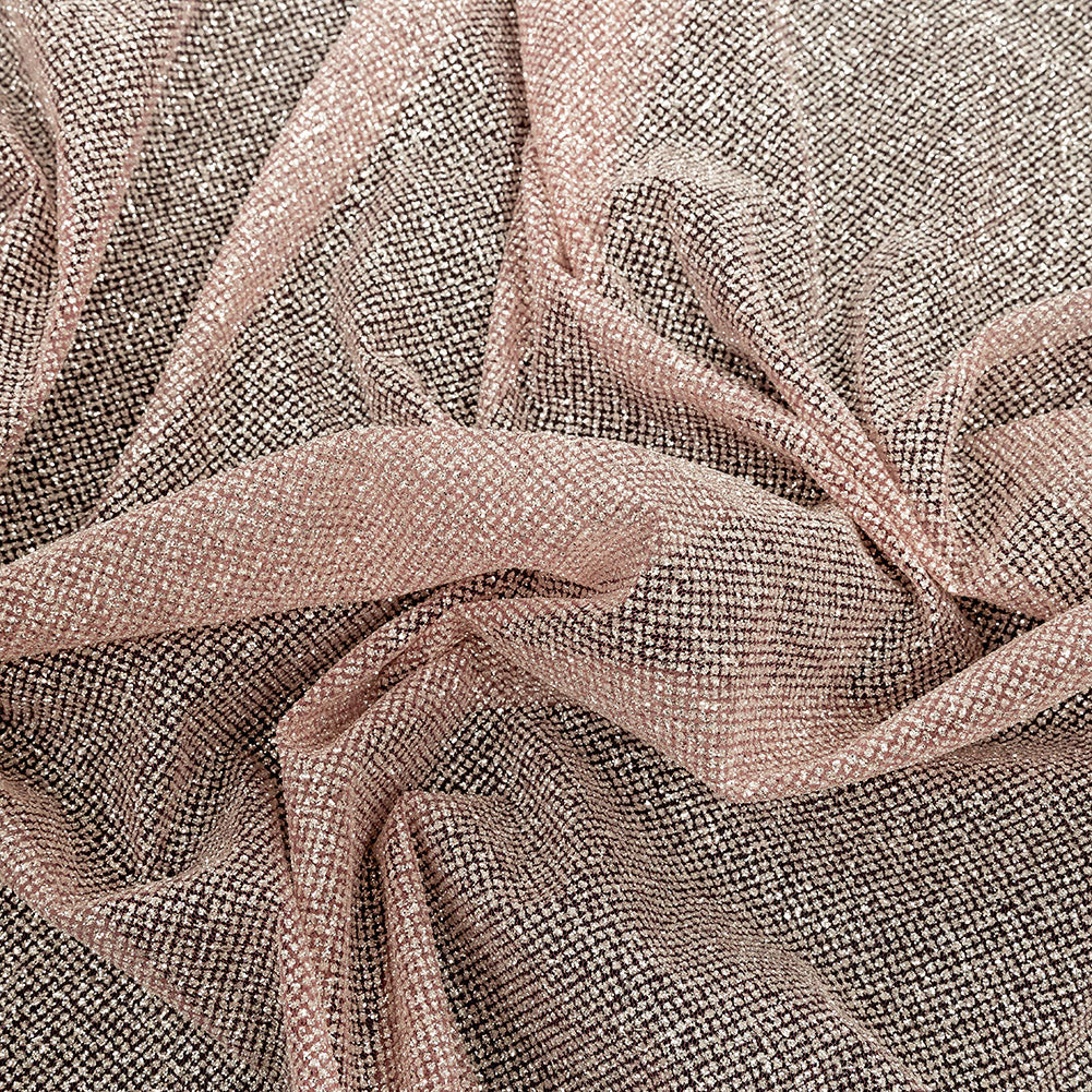 Tulle with Metallic Platinum Glitter - Dark Dusty Rose - Platina Collection