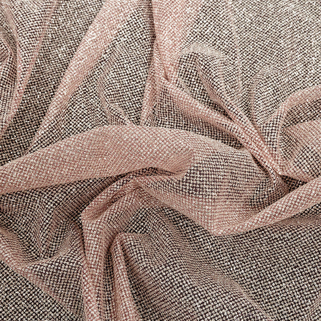 Tulle with Metallic Platinum Glitter - Dark Dusty Rose - Platina Collection