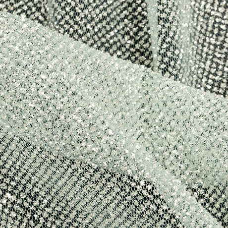 Tulle with Metallic Platinum Glitter - Clearwater - Platina Collection