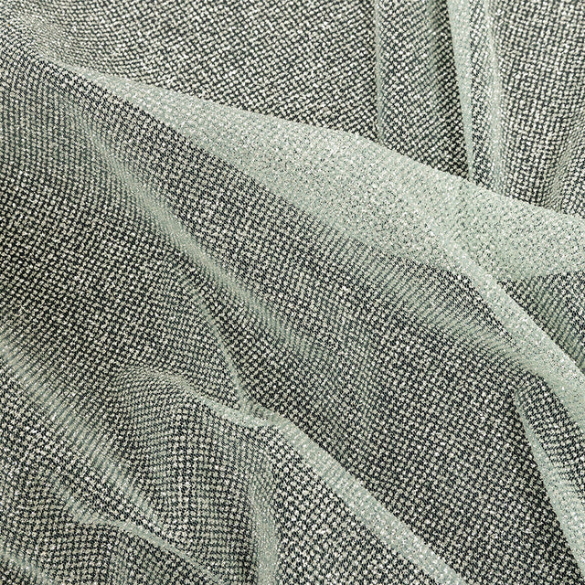 Tulle with Metallic Platinum Glitter - Clearwater - Platina Collection