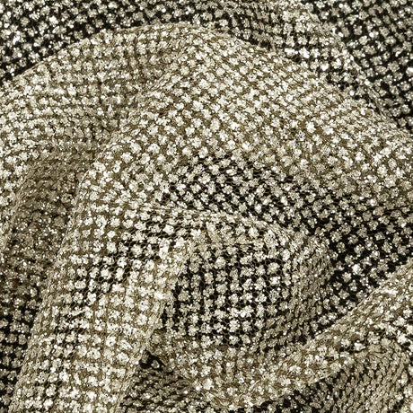 Tulle with Metallic Platinum Glitter - Khaki Green - Platina Collection