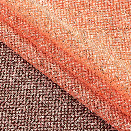 Tulle with Metallic Platinum Glitter - Neon Orange - Platina Collection