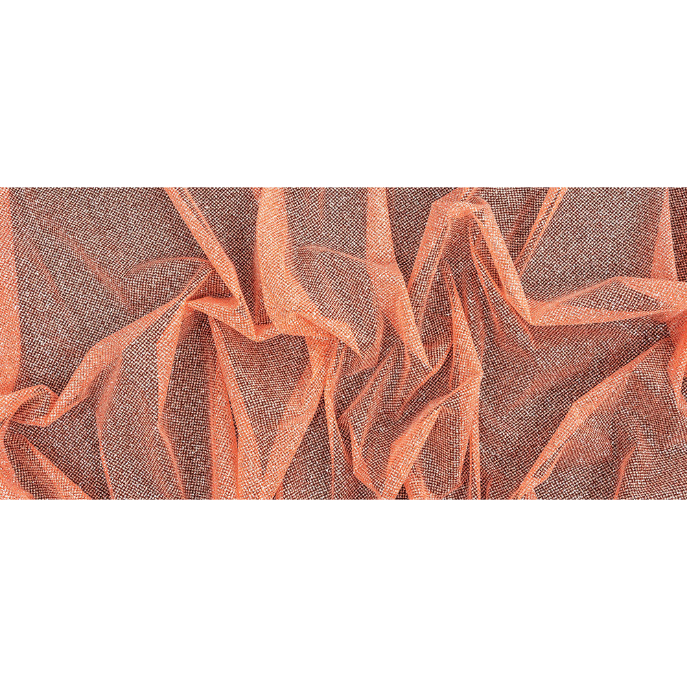 Tulle with Metallic Platinum Glitter - Neon Orange - Platina Collection