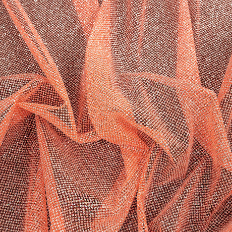 Tulle with Metallic Platinum Glitter - Neon Orange - Platina Collection