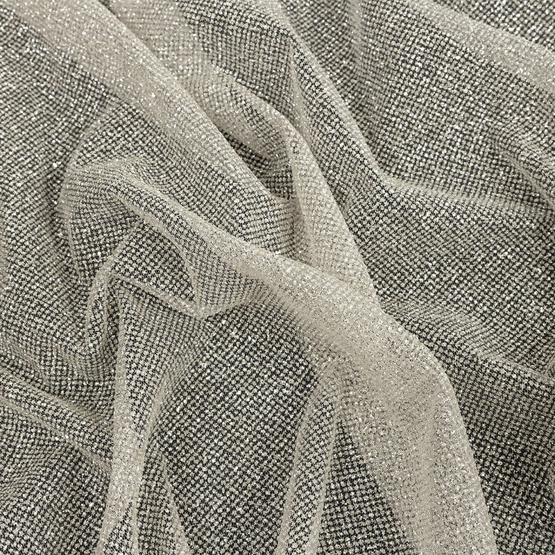 Tulle with Metallic Platinum Glitter - Dove Gray - Platina Collection