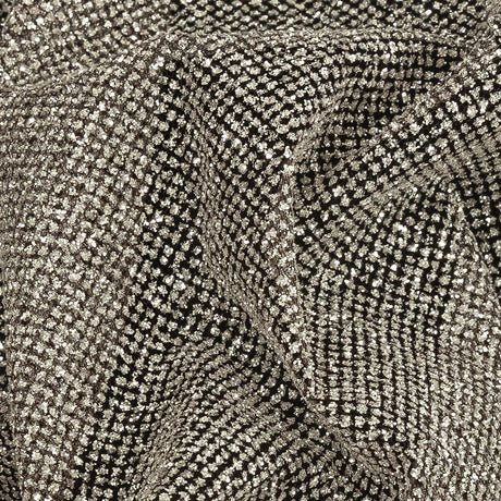 Tulle with Metallic Platinum Glitter - Brown - Platina Collection