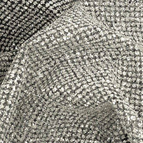 Tulle with Metallic Platinum Glitter - Nine Iron - Platina Collection