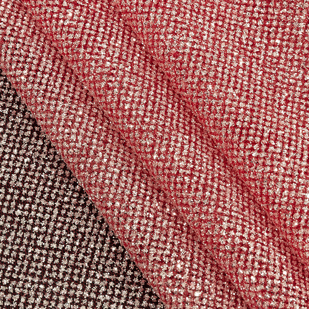 Tulle with Metallic Platinum Glitter - Red - Platina Collection
