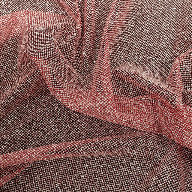 Tulle with Metallic Platinum Glitter - Red - Platina Collection