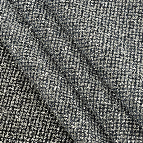 Tulle with Metallic Platinum Glitter - Navy Blue - Platina Collection
