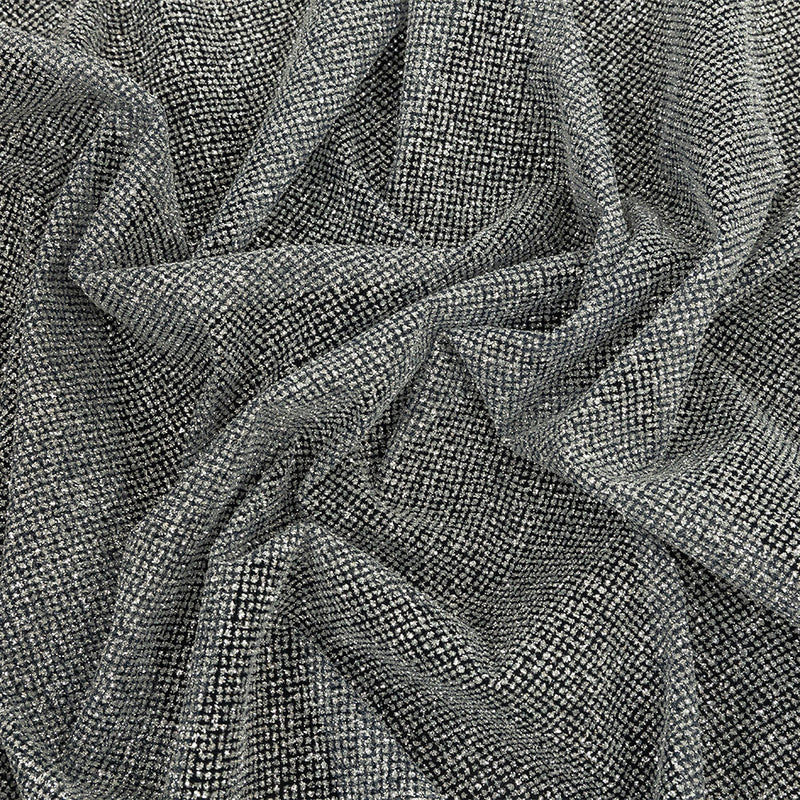 Tulle with Metallic Platinum Glitter - Navy Blue - Platina Collection