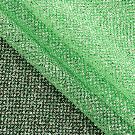 Tulle with Metallic Platinum Glitter - Neon Green - Platina Collection