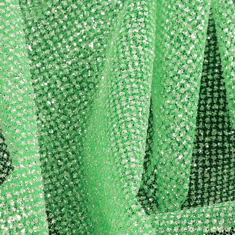 Tulle with Metallic Platinum Glitter - Neon Green - Platina Collection