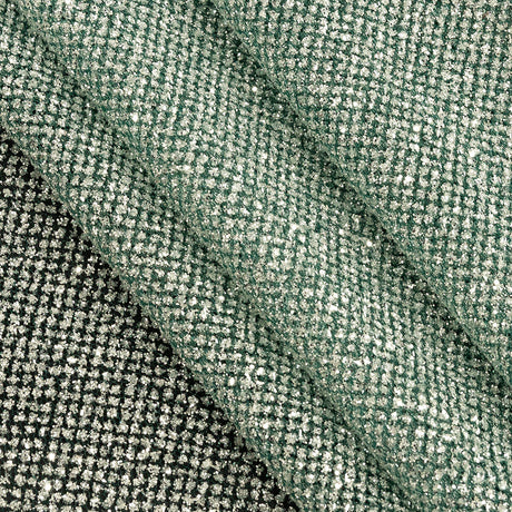 Tulle with Metallic Platinum Glitter - Hurrem Green - Platina Collection