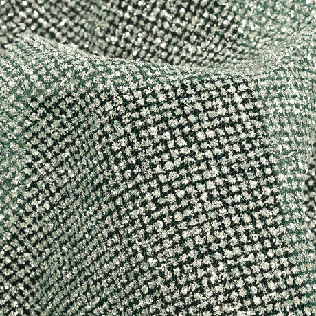 Tulle with Metallic Platinum Glitter - Hurrem Green - Platina Collection