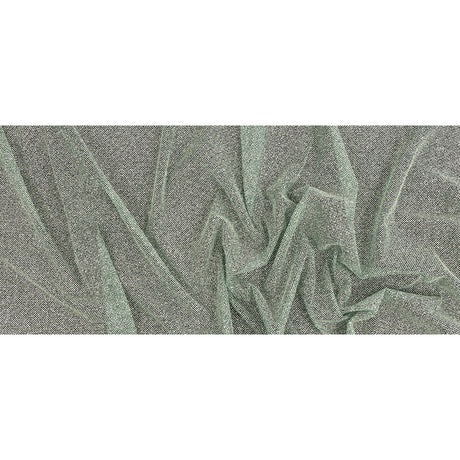Tulle with Metallic Platinum Glitter - Hurrem Green - Platina Collection