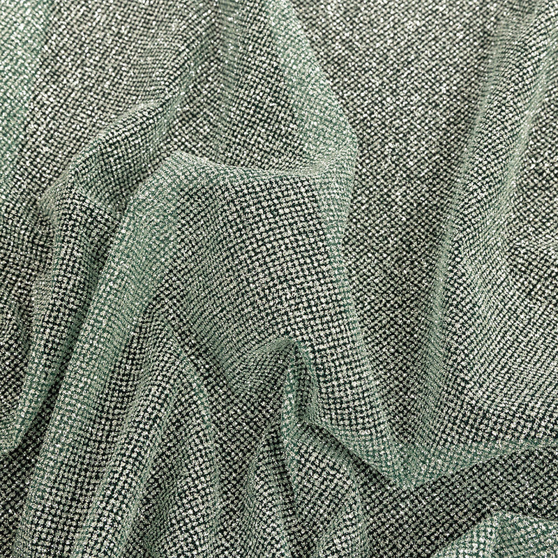 Tulle with Metallic Platinum Glitter - Hurrem Green - Platina Collection