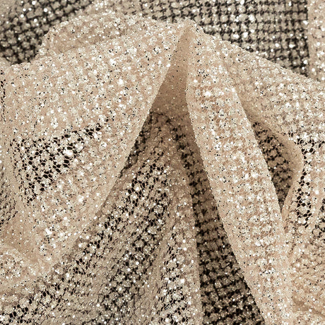 Tulle with Metallic Platinum Glitter - Powder - Platina Collection