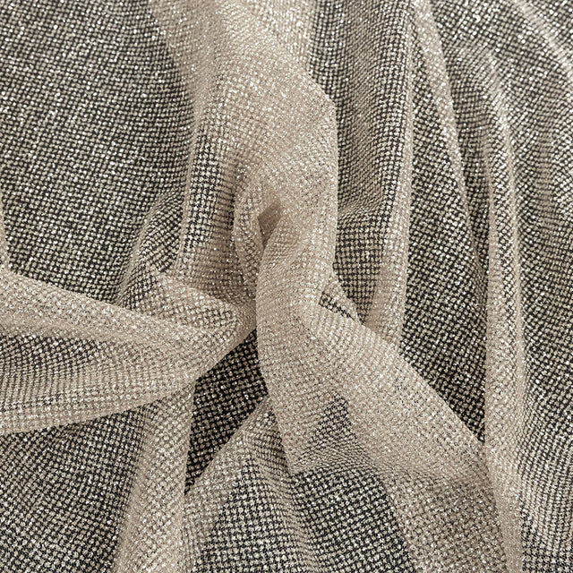 Tulle with Metallic Platinum Glitter - Golden Eagle - Platina Collection