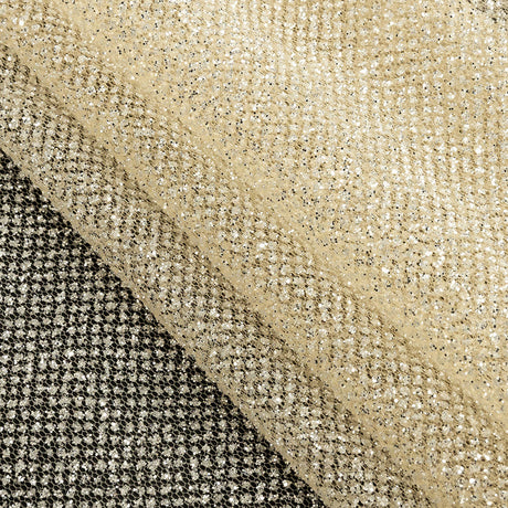 Tulle with Metallic Platinum Glitter - Light Caramel - Platina Collection