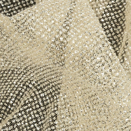 Tulle with Metallic Platinum Glitter - Light Caramel - Platina Collection