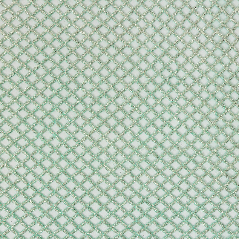 Guipure Lace with Glitter - Water Green Diamonds