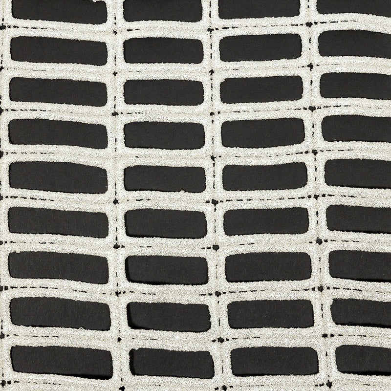 Guipure Lace with Glitter - Off-White Gradient Rectangles