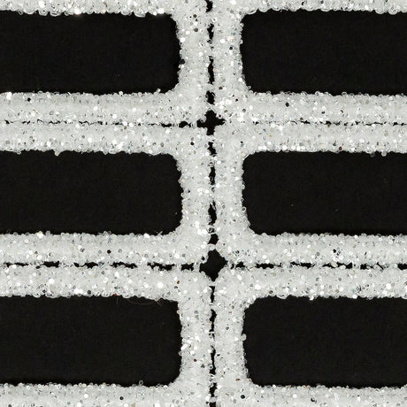 Guipure Lace with Glitter - White Gradient Rectangles