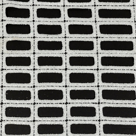 Guipure Lace with Glitter - White Gradient Rectangles