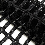 Guipure Lace with Glitter - Black Gradient Rectangles