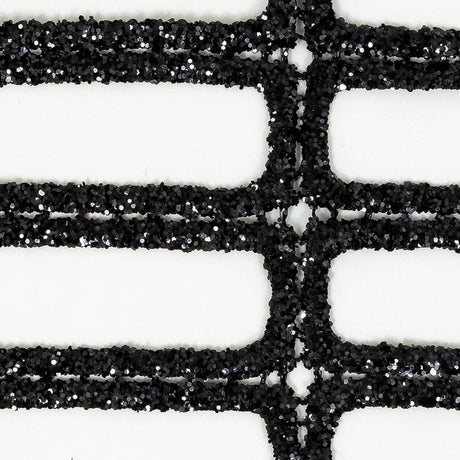 Guipure Lace with Glitter - Black Gradient Rectangles
