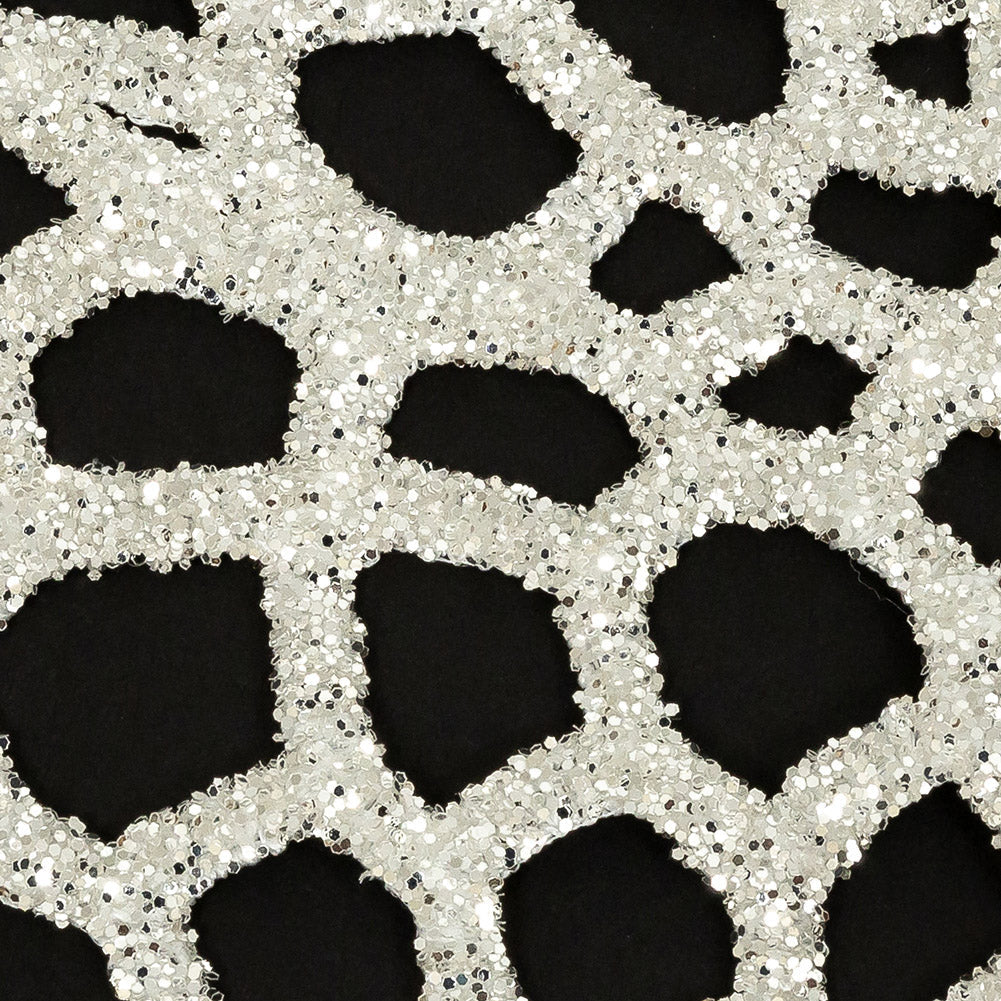 Guipure Lace with Silver Glitter Topcoat - Off-White Thick Webbing
