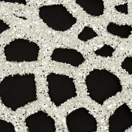 Guipure Lace with Silver Glitter Topcoat - Off-White Thick Webbing