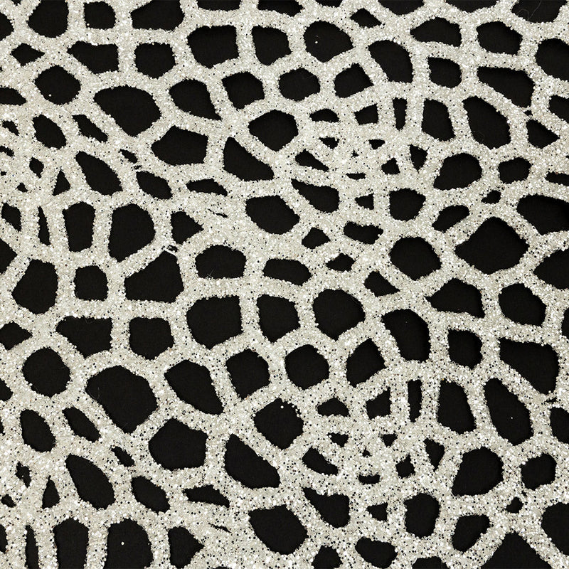Guipure Lace with Silver Glitter Topcoat - Off-White Thick Webbing