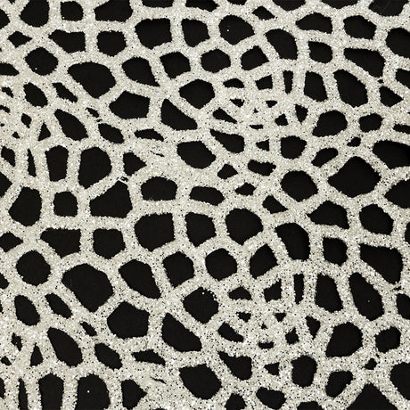 Guipure Lace with Silver Glitter Topcoat - Off-White Thick Webbing
