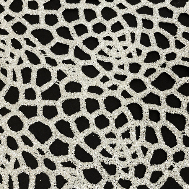 Guipure Lace with Silver Glitter Topcoat - Off-White Thick Webbing