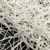 Guipure Lace with Silver Glitter Topcoat - Off-White Thin Webbing