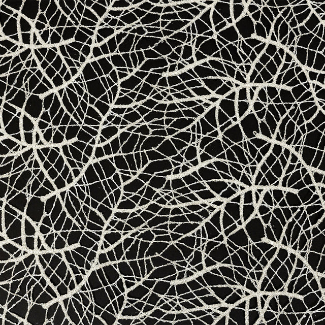 Guipure Lace with Silver Glitter Topcoat - Off-White Thin Webbing