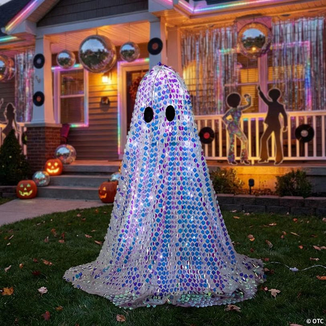 32 1/4" Short Disco Mosaic Ghost Halloween Decoration