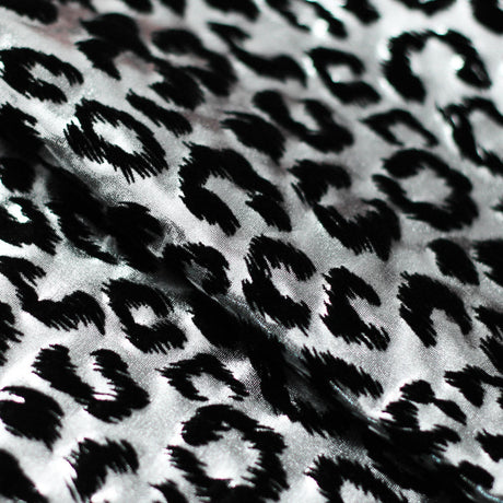 Sassy Cat Polyester Spandex Fabric - Leopard Hologram, Red/Black, Silver/Black, Gold/Black, Turquoise/Black, 58/60" Width (1 Yard)