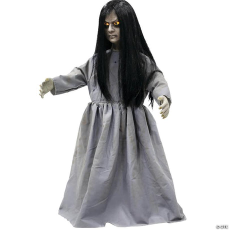 RADYAN Lil Sweet Vengeance Animated Halloween Decoration with Sound and Light shown in a clear product image
