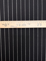 Wool Suit Fabric Striped Black Stretch