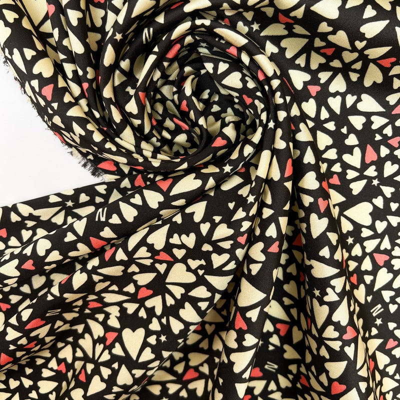 Printed Polyester Twill Beige Pink