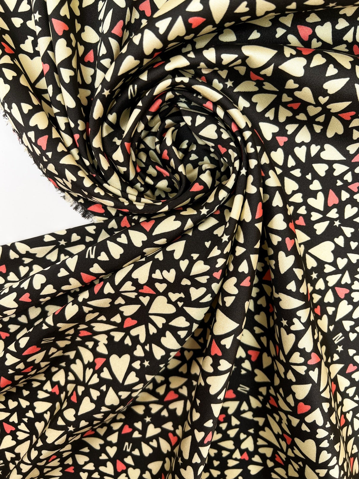 Printed Polyester Twill Beige Pink