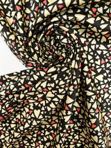 Printed Polyester Twill Beige Pink