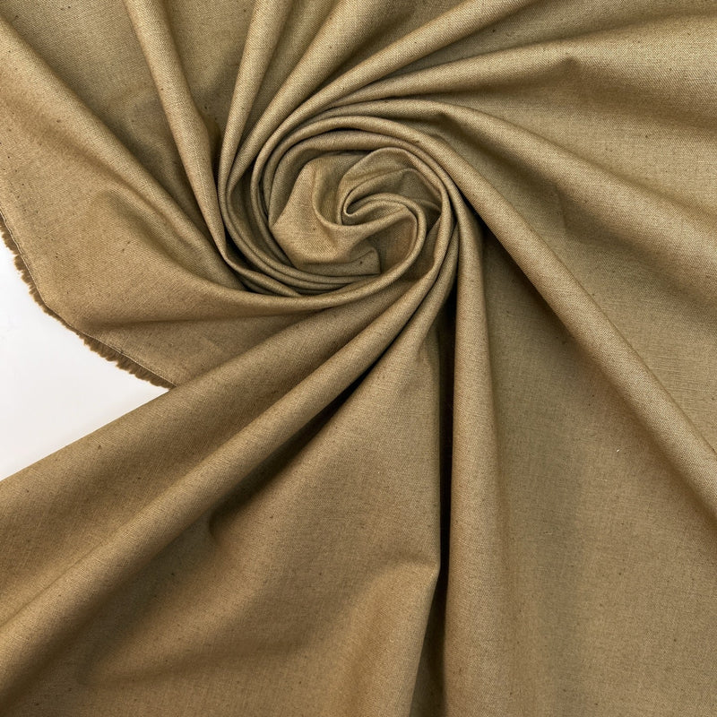 Linen Cotton Fabric Brown Green Shades