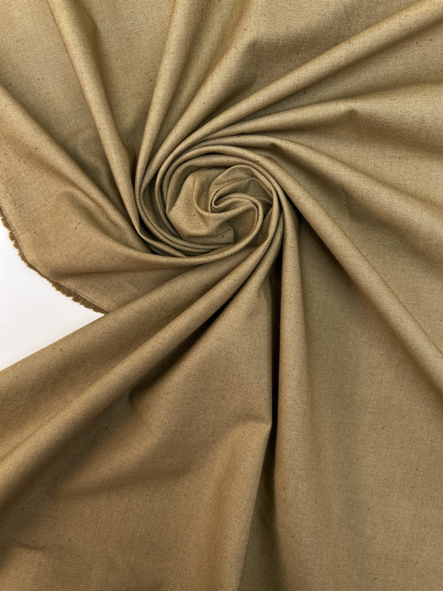 Linen Cotton Fabric Brown Green Shades