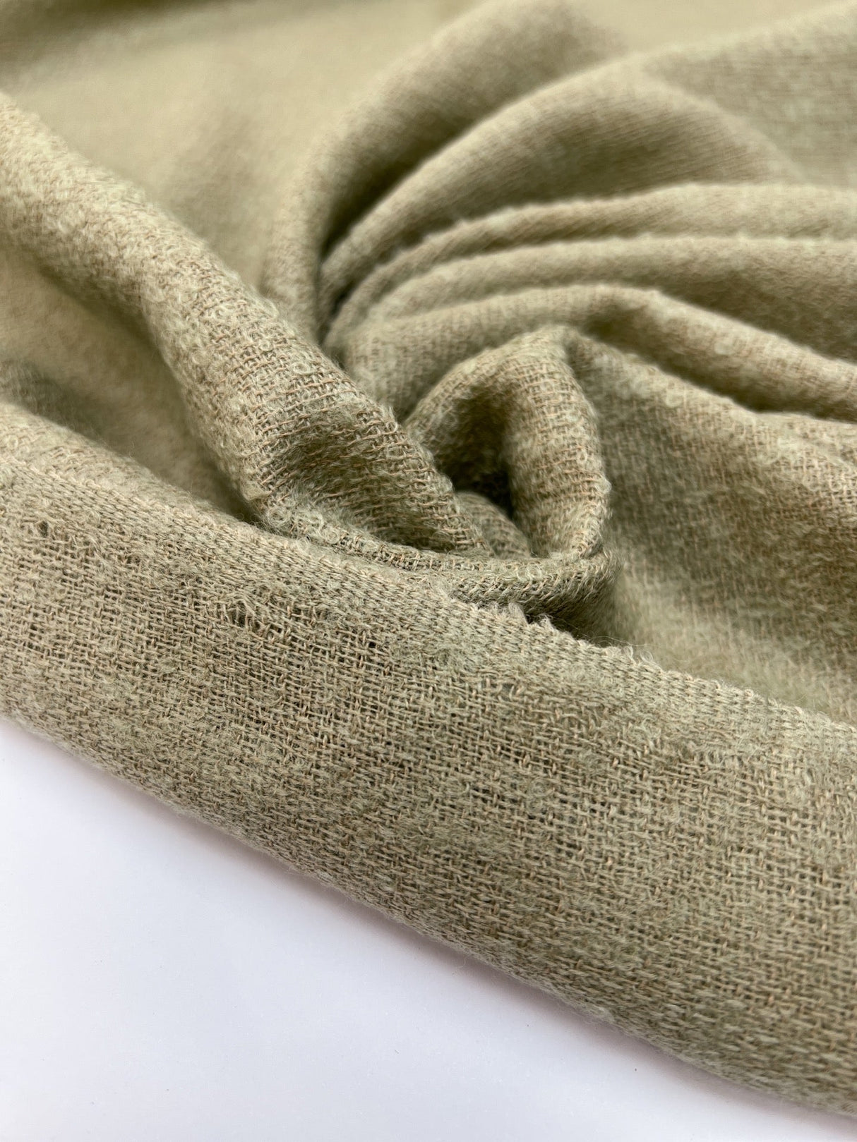 Wool Bouclé Fabric Green Shades
