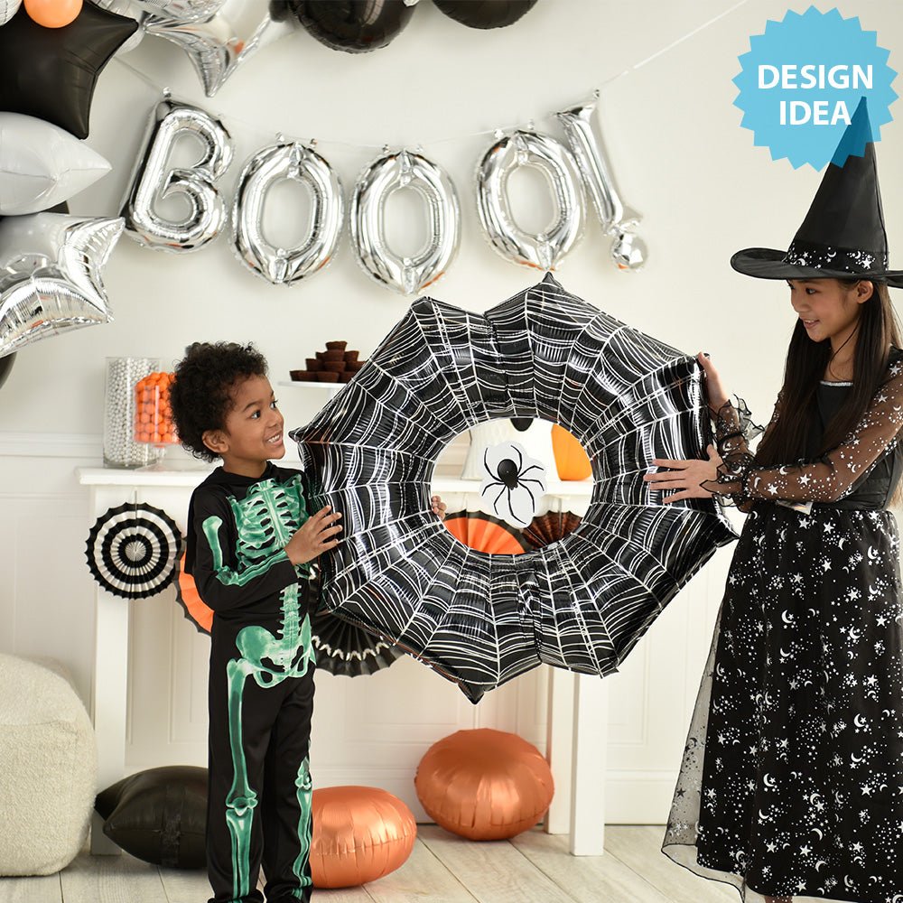 Halloween Foil Balloon Creepy Spider Web 33 Inch